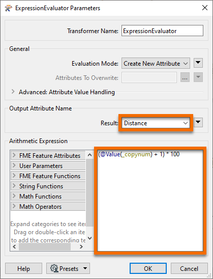 Calculating a new Distance attribute